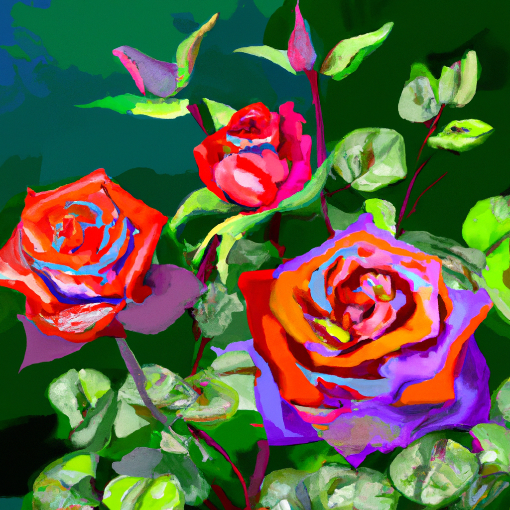 roses in the garden colorfully fantasy concept art, 16k resolution, Best Quality. photorealistic, beautiful detailed intricate, insanely detailed.